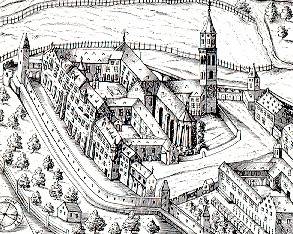 Der Klosterbezirk Heilig Kreuz im Jahre 1619